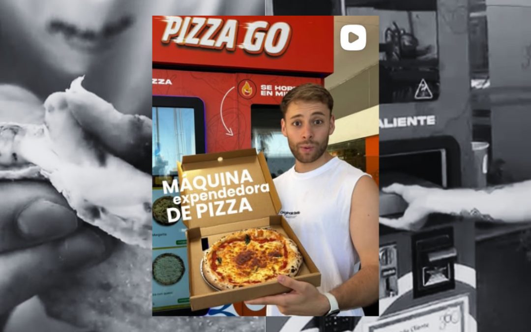 Uruguay.  Una expendedora de pizzas se volvió furor tras la visita de influencers en ANCAP Trouville
