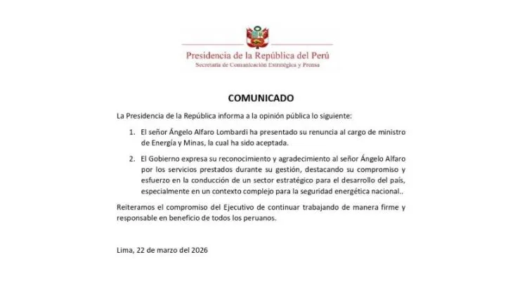 comunicado prensa renuncia alfaro