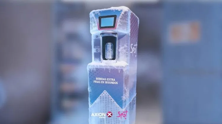 Uruguay.  Máquinas que enfrían bebidas en 30 segundos ya operan en tiendas Spot! de estaciones AXION energy