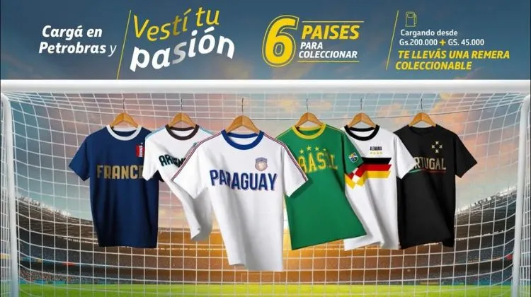 Paraguay.  Petrobras lanzó una campaña futbolera con descuentos del 45% y remeras exclusivas para atraer clientes