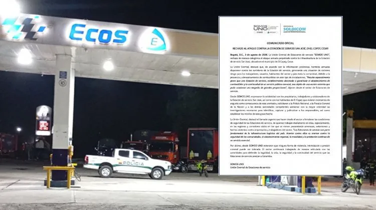 Colombia.  Atentado contra una Estación de Servicio en Cesar enciende las alarmas por la seguridad del sector
